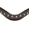 Exion Horse Browband for English Bridle | Curved Shape Padded Equestrian Browband for Show & Dressage | Black & Turquoise Blue Crystal Browband for Horses view 3