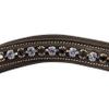 Exion Horse Browband for English Bridle | Curved Shape Padded Equestrian Browband for Show & Dressage | Black & Turquoise Blue Crystal Browband for Horses view 4