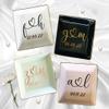 TEEAMORE Personalized Ring Dish Custom Trinket Tray Add Your Initials With Heart And Date Valentines Day Wedding Jewelry Tray view 4