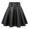 IDEALSANXUN Leather Skirts for Women Cute Mini Skirt Gothic Skirts(Leather Black, S) view 1
