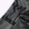 IDEALSANXUN Leather Skirts for Women Cute Mini Skirt Gothic Skirts(Leather Black, S) view 3