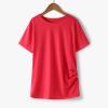 Knot Tunic Button Short Girls Sleeve T-Shirt Casual Tops Front Blouse Tee Kids Girls Little Girls (Red-B, 8-9 Years) view 4