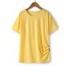 Knot Tunic Button Short Girls Sleeve T-Shirt Casual Tops Front Blouse Tee Kids Girls Little (Yellow-B, 12-13 Years) view 4