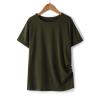 Knot Tunic Button Short Girls Sleeve T-Shirt Casual Tops Front Blouse Tee Kids Girls Little Girls (Green-B, 8-9 Years) view 4