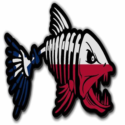 Kramer Texas TX Flag Bone Fish Sticker for Car Vinyl Decal Truck Window Bumper Sticker Motorcycle Decal 6 in.