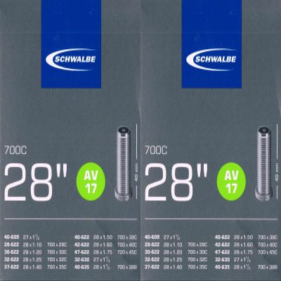 Schwalbe AV 17 Bike Tube 28 Inch 622 Valve: Car Schrader AV17 Schrader Valve Pack of 2