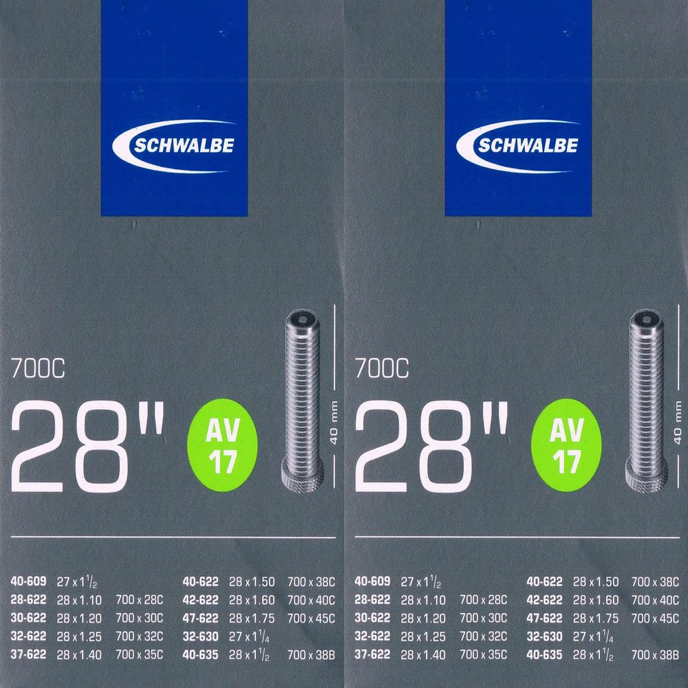 Schwalbe AV 17 Bike Tube 28 Inch 622 Valve: Car Schrader AV17 Schrader Valve Pack of 2