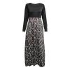 Empire Waist Dress for Women Long Sleeve Casual Maxi Dresses Round Neck Floal Printed Long Dress view 4