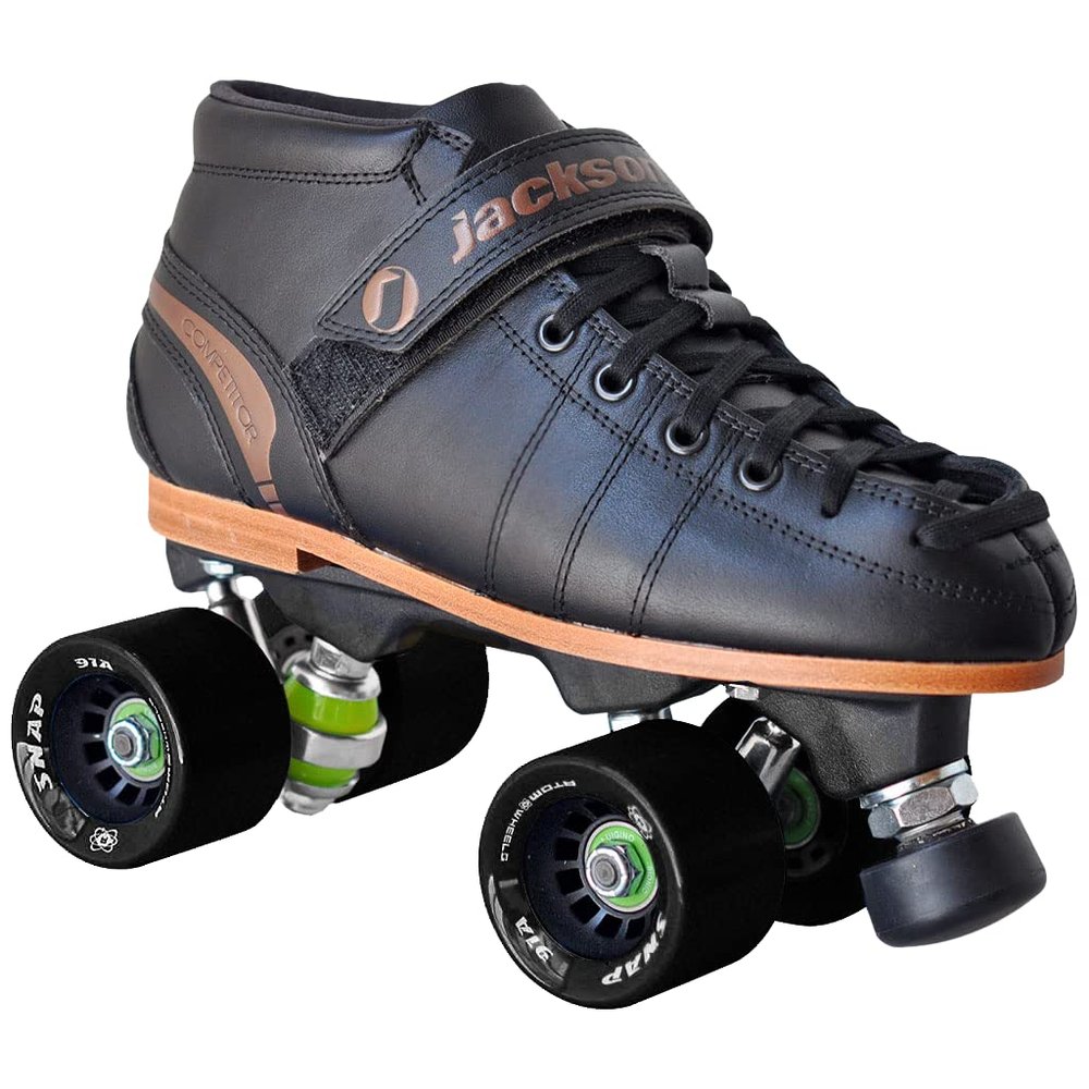 Competitor Viper Nylon Roller Skates - Rink, Green Wheels - Size 5