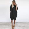 Shirt Dress for Women Casual Crew Neck Long Sleeve Loose fit Midi Shift Dresses with Pockets view 4