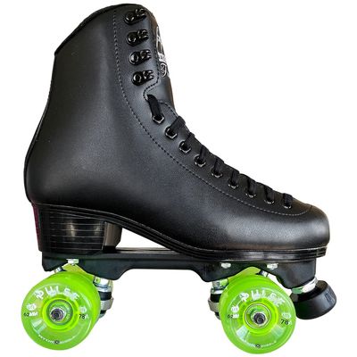 Jackson Ultima Finesse Viper Nylon Outdoor Roller Skates, Mens Size 9, Black with Lime Green Pulse Lite Wheels