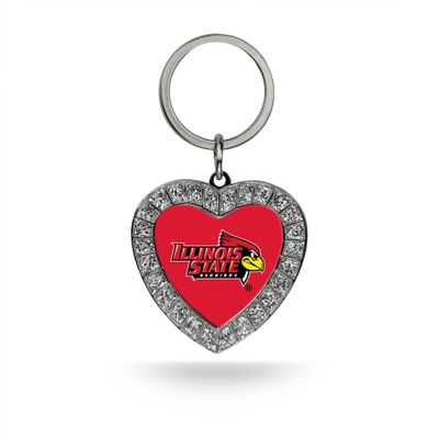 NCAA Rico Industries Illinois State Redbirds Bling Heart Key Chain Rhinestone Heart Keychain