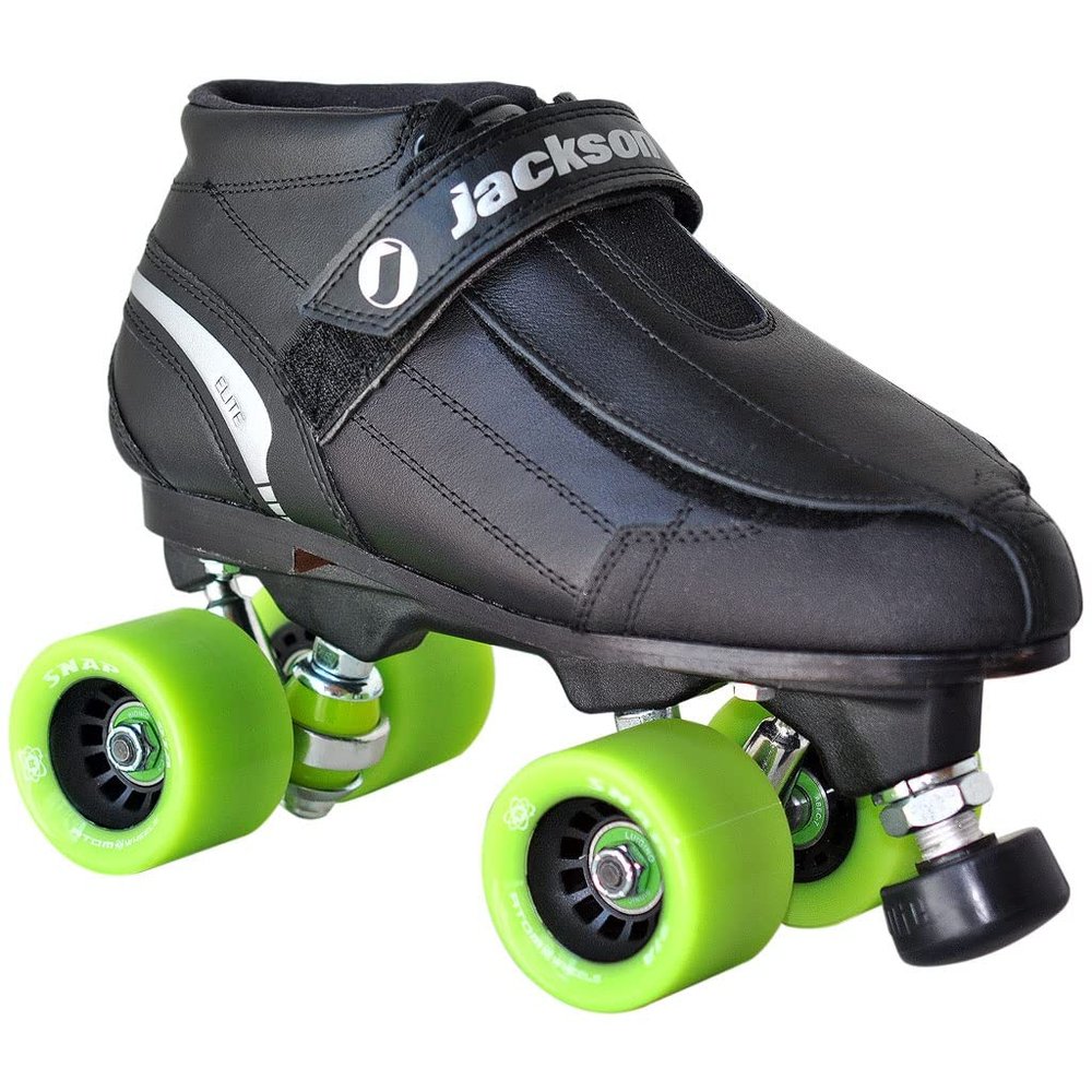 Elite Viper Nylon Roller Skates - Rink, Green Wheels - Size 5