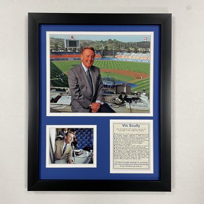 Legends Never Die, Inc. Vin Scully | Los Angeles Dodgers | 12"x15" Framed Photo Collage