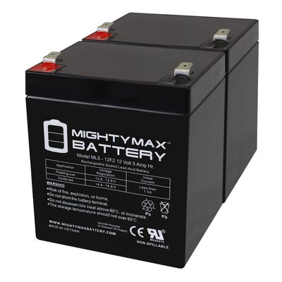 Mighty Max Battery 12V 5Ah F2 SLA Replacement Battery for OneUPS 250-4 Pack