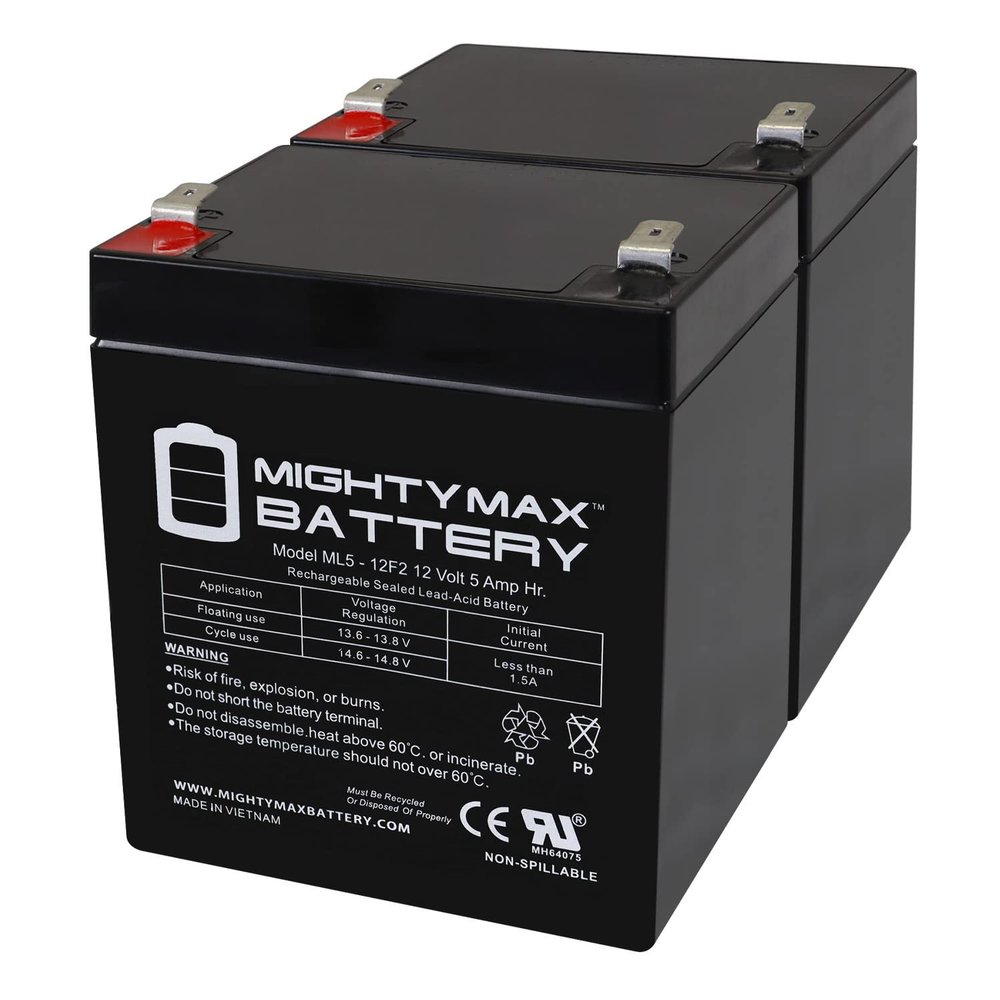 Mighty Max Battery 12V 5Ah F2 SLA Replacement Battery for OneUPS 250-4 Pack
