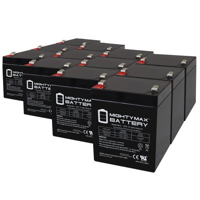Mighty Max Battery 12V 5Ah F2 SLA Replacement Battery for Niemans PW1240, MX1240-4 Pack