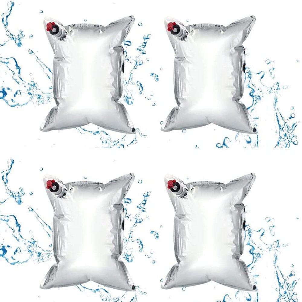 4 Piece Emergency Water Bag Pack Collapsible Water Container Outdoor Portable Collapsible Water Bags Can Be Used for Outdoor Camping