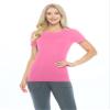 ACTIVE UNIFORMS Women's Short Sleeve Round-Neck T-Shirt Under Scrub (Hot Pink, Small) view 1