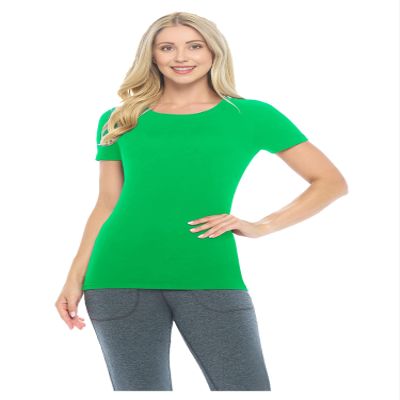 ACTIVE UNIFORMS Women's Short Sleeve Round-Neck T-Shirt Under Scrub (Green, Large)