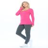 ACTIVE UNIFORMS Women's Long Sleeve Scoop-Neck T-Shirt Under Scrub (Neon Pink, XXX-Large) view 4