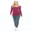 ACTIVE UNIFORMS Women's Long Sleeve Scoop-Neck T-Shirt Under Scrub (Burgundy, Small) view 2