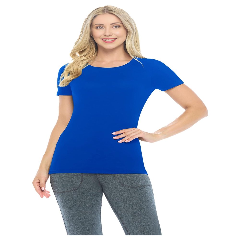 ACTIVE UNIFORMS Women's Short Sleeve Round-Neck T-Shirt Under Scrub (True Royal Blue, X-Large)
