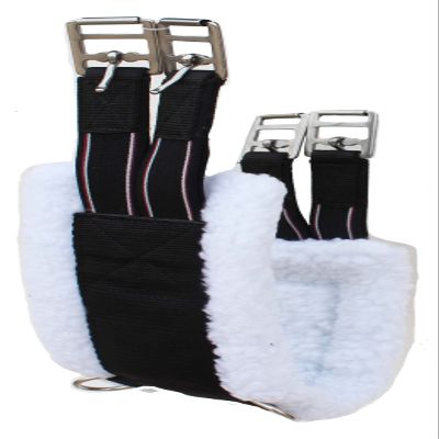 CHALLENGER 32" English Saddle Fleece Girth Black Nylon Webbed Double-Elastic Ends 97127BK-32