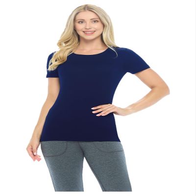 ACTIVE UNIFORMS Women's Short Sleeve Round-Neck T-Shirt Under Scrub (True Navy Blue, Small)
