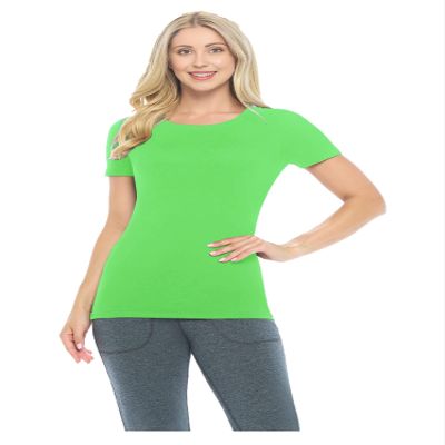 ACTIVE UNIFORMS Women's Short Sleeve Round-Neck T-Shirt Under Scrub (Lime Green, X-Large)