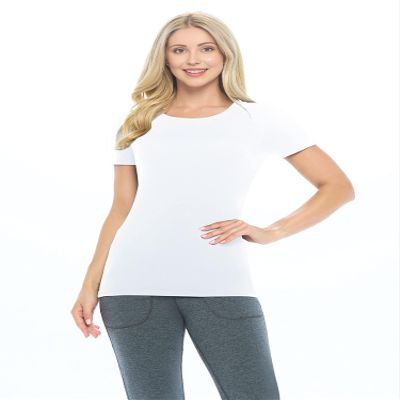 ACTIVE UNIFORMS Women's Short Sleeve Round-Neck T-Shirt Under Scrub (White, X-Large)