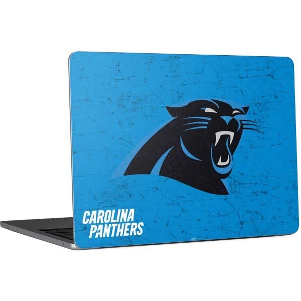 Skinit Laptop Decal Skin Compatible with MacBook Air 13.6in M2 (2022) - Officially Licensed NFL Carolina Panthers Distressed Alternate Design