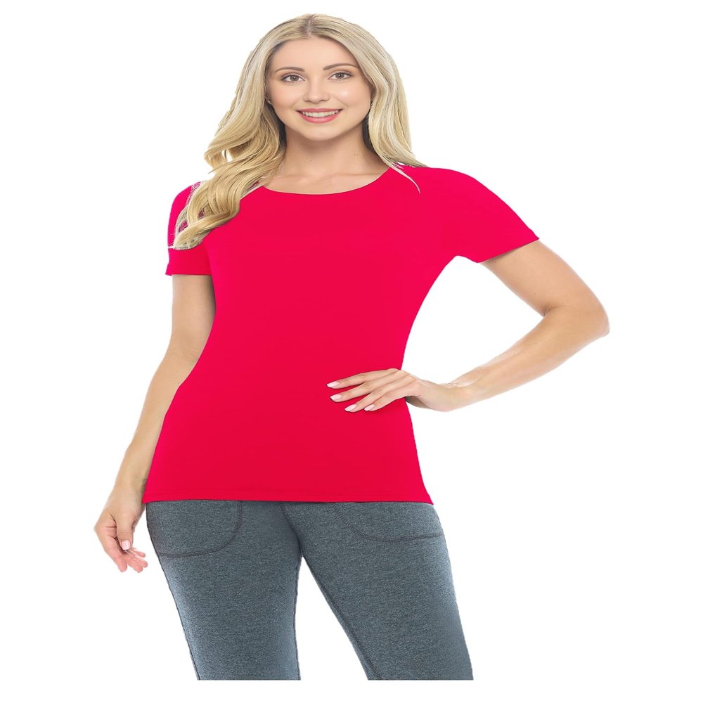 ACTIVE UNIFORMS Women's Short Sleeve Round-Neck T-Shirt Under Scrub (Red, XXX-Large)