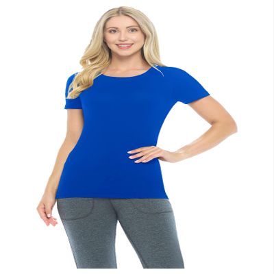 ACTIVE UNIFORMS Women's Short Sleeve Round-Neck T-Shirt Under Scrub (True Royal Blue, Medium)