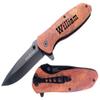 Blue Steel - Personalized Laser Engraved Pocket Knife with Stonewashed Blade, Brown wood Handle with Pocket Clip, Dad Gifts, Boyfriend, Groomsmen, Valentines Day Gift for Him, (Lt Brown) view 1