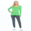 ACTIVE UNIFORMS Women's Long Sleeve Scoop-Neck T-Shirt Under Scrub (Lime Green, X-Small) view 2