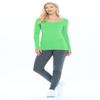 ACTIVE UNIFORMS Women's Long Sleeve Scoop-Neck T-Shirt Under Scrub (Lime Green, X-Small) view 3