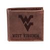 Evergreen Team Sports America NCAA West Virginia University Brown Wallet | Bi-Fold | Officially Licensed Stamped Logo | Made of Leather | Money and Card Organizer | Gift Box Included view 1