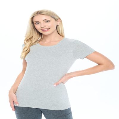 ACTIVE UNIFORMS Women's Short Sleeve Round-Neck T-Shirt Under Scrub (Heather Charcoal, Medium)