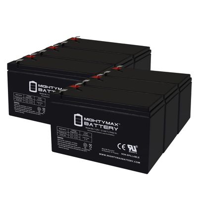 Mighty Max Battery 12V 7Ah F2 Replacement Battery for Anchor Beacon Line Array Speaker - 6 Pack
