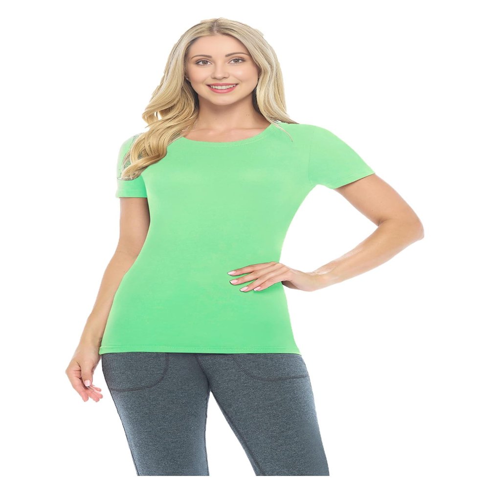 ACTIVE UNIFORMS Women's Short Sleeve Round-Neck T-Shirt Under Scrub (Light Green, XXX-Large)