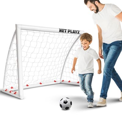 TGU Backyard Soccer Goals, Kids Net 4'x3' High-Strength Fast Set-Up | Football Gifts for Age 3 4 5 6 7 8 9 10 11 12 13 14 Year Old Child Teens & Youth (Weatherproof), White (NOS34840B01)