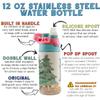 Woodland Animals  Pink & Blue  Small 12 oz Water Bottle with Pop Up Silicone Straw - Personalize with Name - Stainless Steel Insulation  Keep Beverage Temperature Up To 8 Hours SSKIDPB0017 view 4