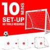 NET PLAYZ Soccer Goals for Backyard, Kids 4'x3' High-Strength Fast Set-Up | Football Gifts Age 3 4 5 6 7 8 9 10 11 12 13 14 Year Old Child Teens & Youth (Weatherproof), White (NOS34840A01) view 3