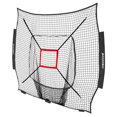 BaseGoal Baseball & Softball Replacement Net 7ft x 7ft (NET ONLY),Heavy Duty Knotless for Baseball Pitching Hitting and Throwing Practice (Black+Strike Zone)