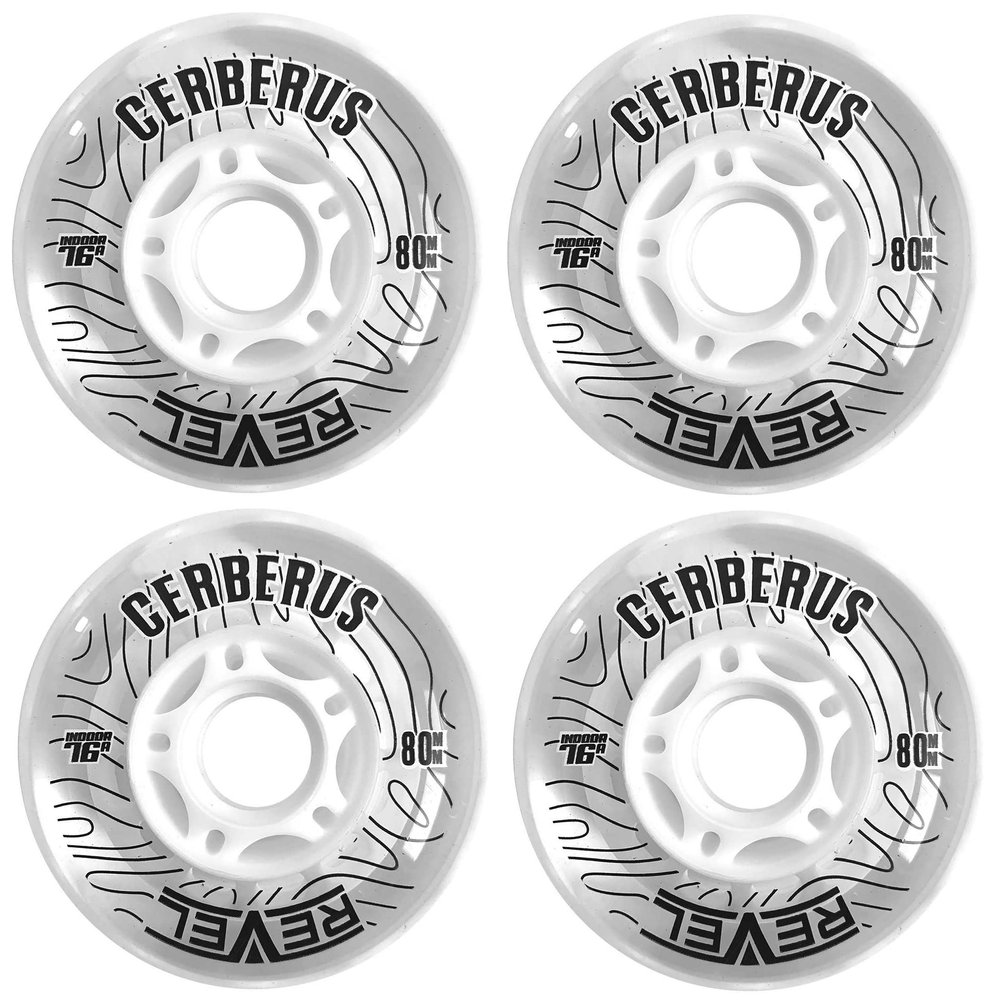 Alkali Revel Clear Indoor Soft 76A Roller Inline Hockey Wheels (80mm)