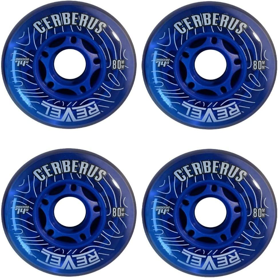 Alkali Revel Blue Indoor X-Soft 74A Roller Inline Hockey Wheels (76mm)