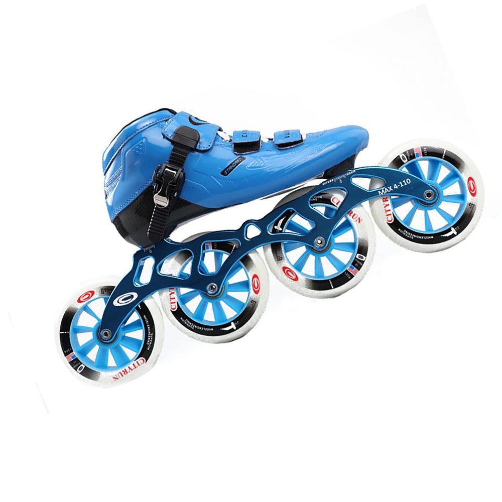 WXHC Professional Inline Speed Skates, 4 Wheels Carbon Fiber Skating Shoes Single Row Roller Skates,High Performance Speed Straight Skate Outdoor Inline Skate for Adult Children Unisex,Blue,EU36