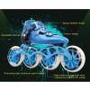 WXHC Professional Inline Speed Skates, 4 Wheels Carbon Fiber Skating Shoes Single Row Roller Skates,High Performance Speed Straight Skate Outdoor Inline Skate for Adult Children Unisex,Blue,EU36 view 4