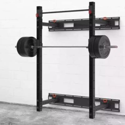 Vortex Wall Mount Foldable 900 LB Capacity Squat Rack Including Stringers, J Hooks, and Pullup bar
